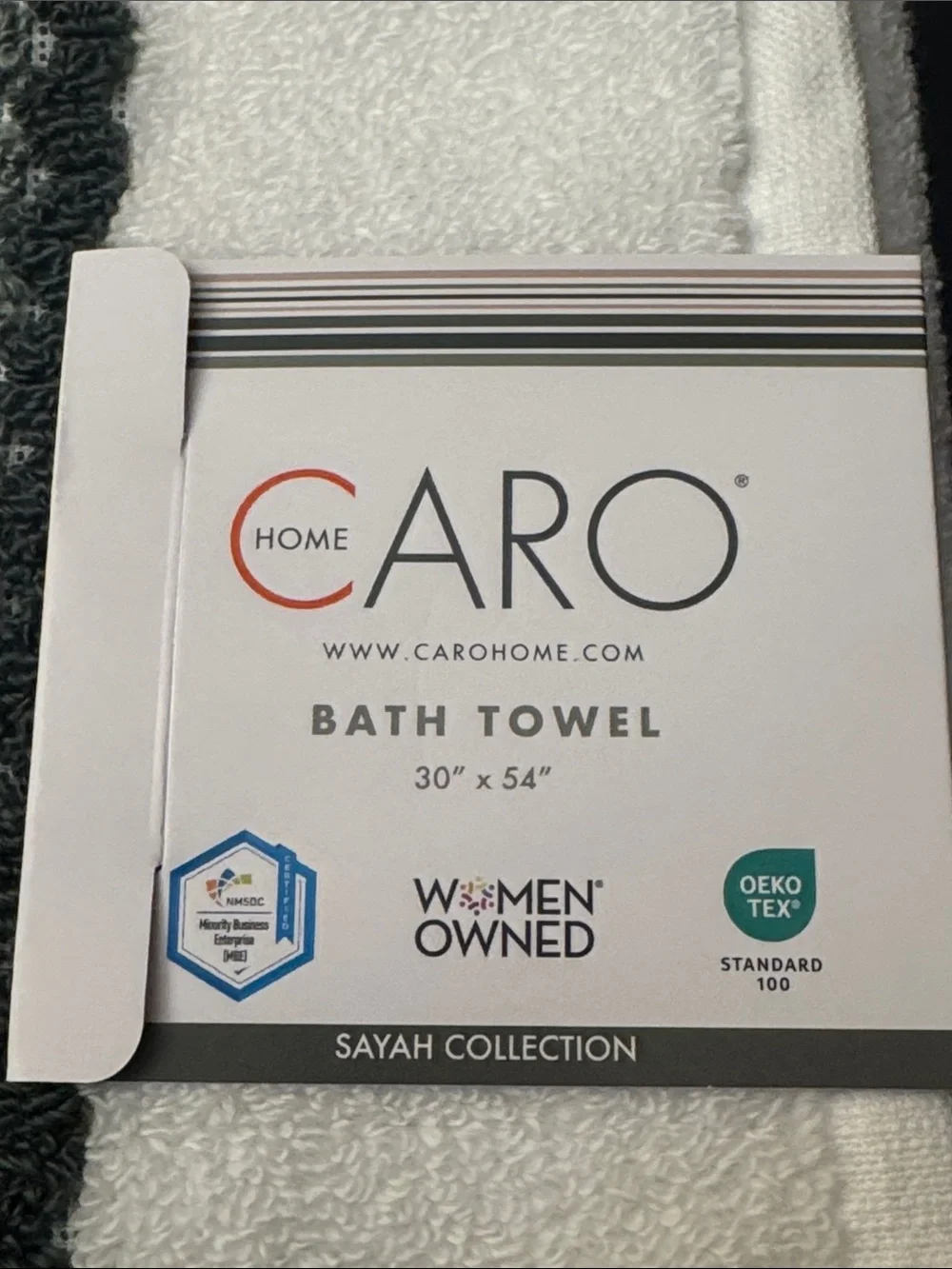 2pc CARO HOME Quick Dry 100% Cotton Bath Towel Set